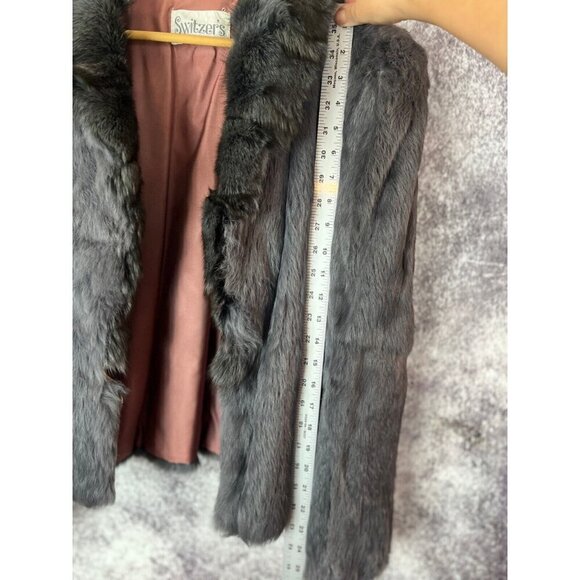 Vintage Switzer's Fur Coat Women's L Rabbit Old Money Luxury Formal Penny Lane - Picture 8 of 12